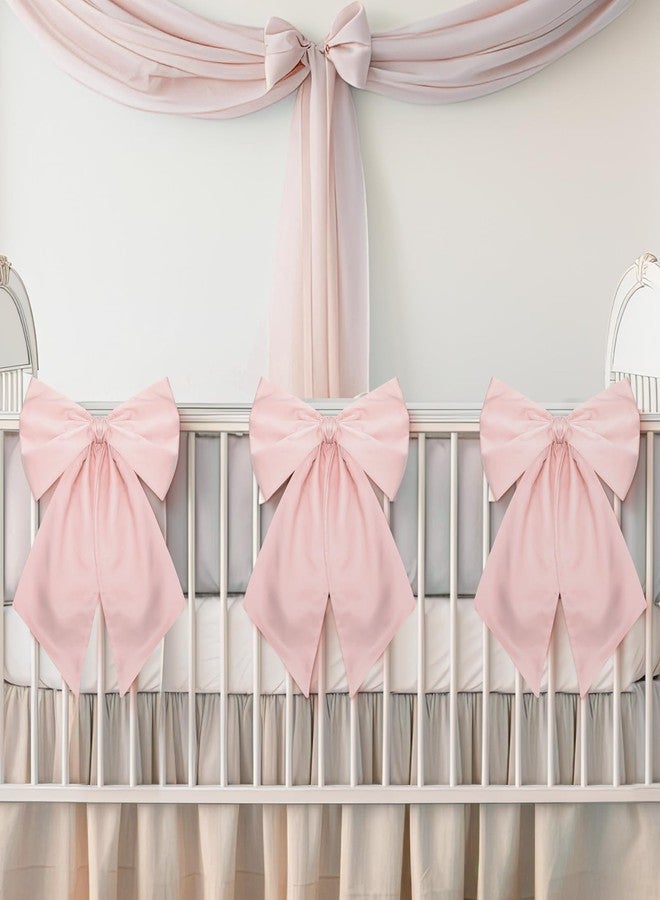 Solsew 3 Pack Large Pink Bows for Decoration 11 x 23 Inches Big Pink Bow Decor Coquette Party Background for Bachelorette Baby Shower Bridal Shower Wedding - Image 1